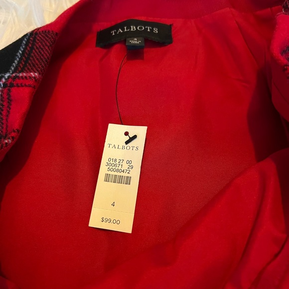 Talbots Red Black Tartan Plaid Wool Blend Skirt Preppy Capsule Staple - Picture 2 of 6